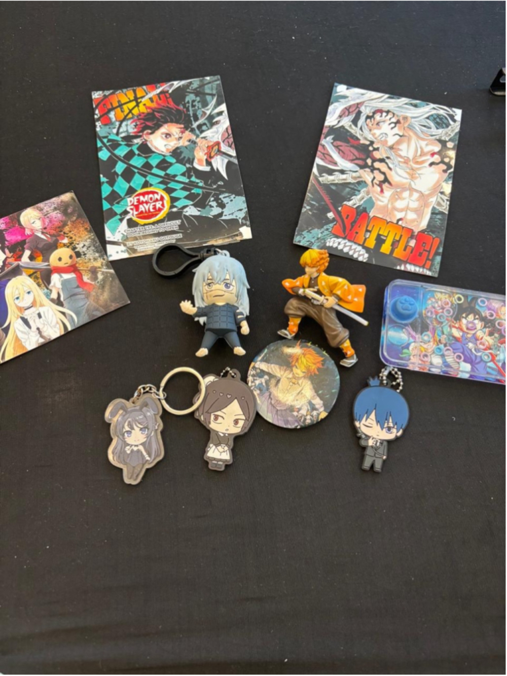 Anime Collectibles Lot Demon Slayer Zenitsu Dragon Ball Keychains Figures #N54